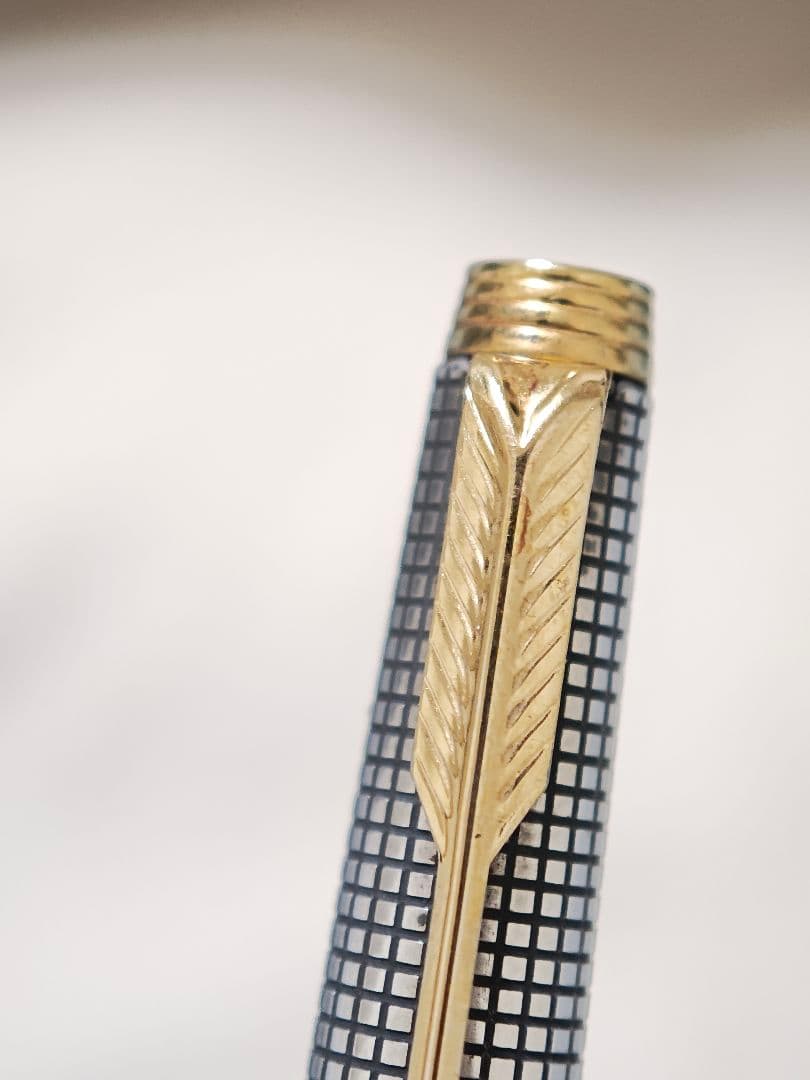 Parker75　ボールペン　スターリングシルバー　格子柄　シズレ　パーカー
