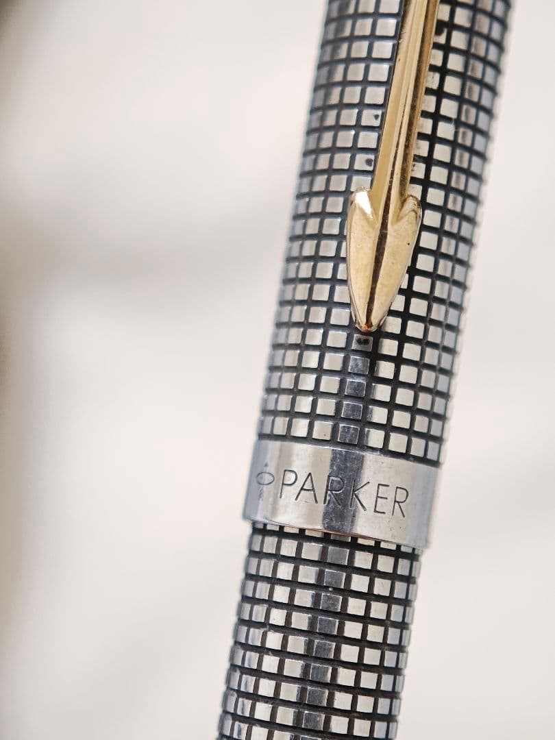 Parker75　ボールペン　スターリングシルバー　格子柄　シズレ　パーカー