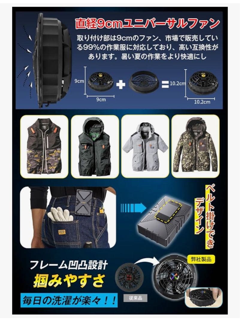 バートル半袖空調服、42vファンバッテリー2個セット
