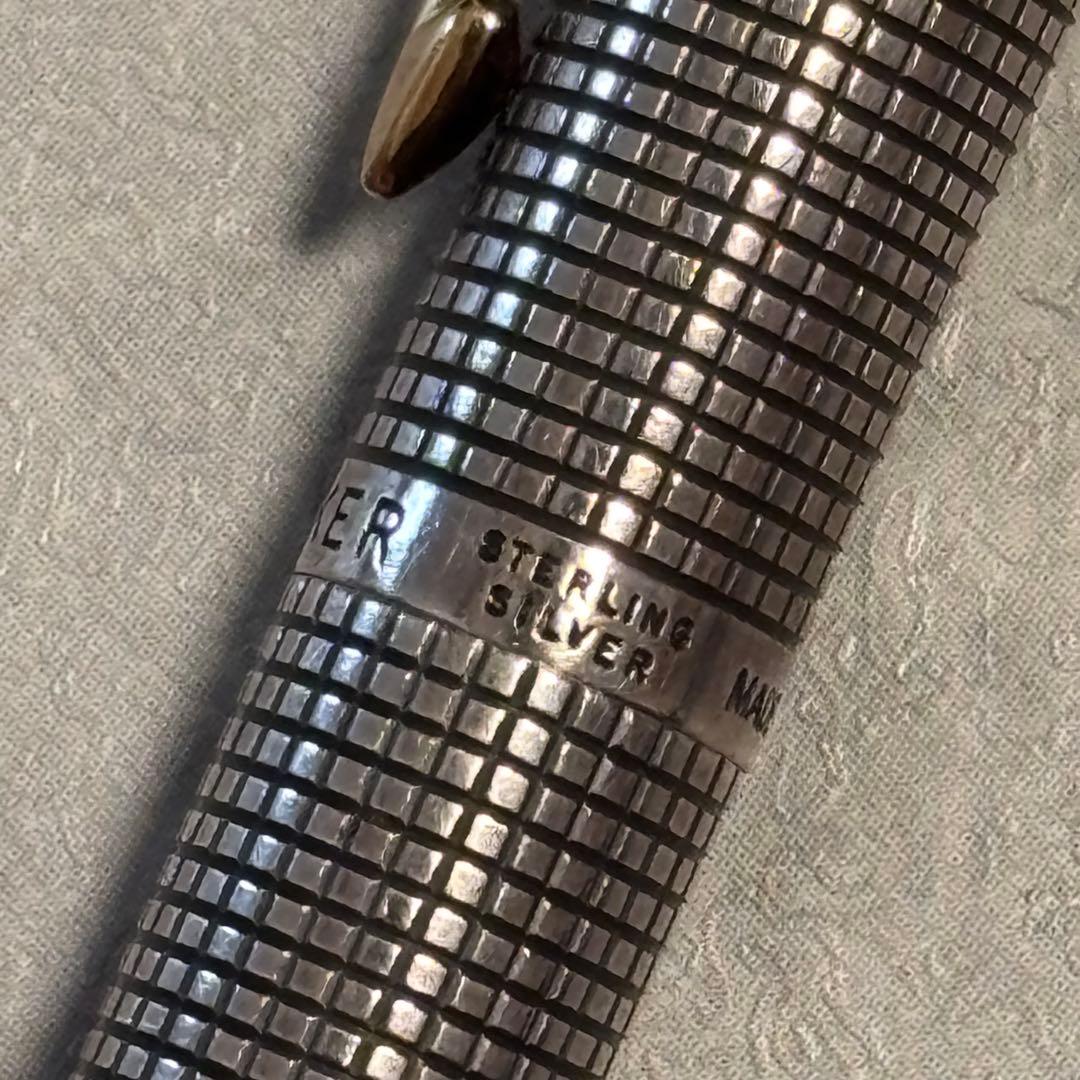 PARKER パーカー 万年筆 スターリングシルバー 14K 格子柄