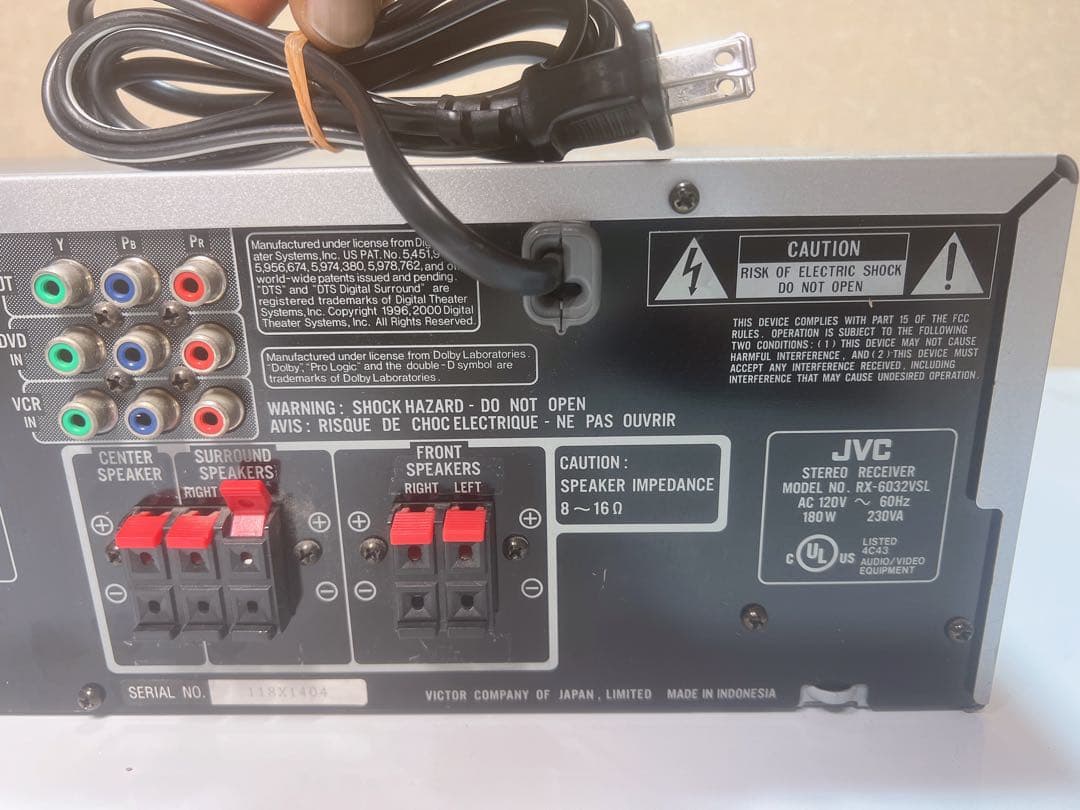 JVC RX-6032V オーディオ/ビデオコントロールレシーバー