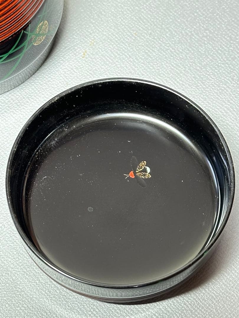 千筋　中棗　帯黒早苗に蛍蒔絵　お茶道具　宗峰作　共箱　青布付き　美品