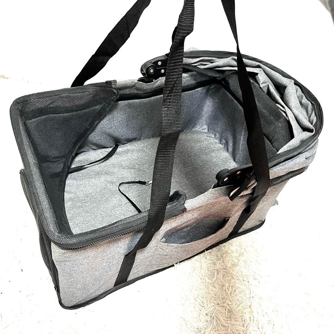 Doogo ペットカート 黒 メッシュカバー付き 小型犬 中型犬