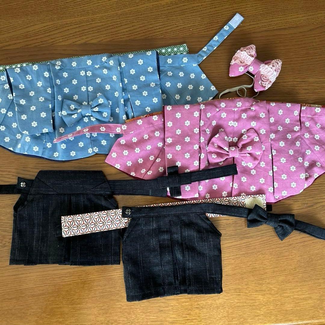 B93 ダッフィー &シェリーメイ （パペットサイズ）　袴　ペアコスチューム
