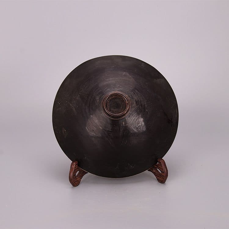 宋定窯彫刻烏金釉龍鳳碗 景徳鎮 陶磁器 装飾品 現代工芸品 美術品 置物