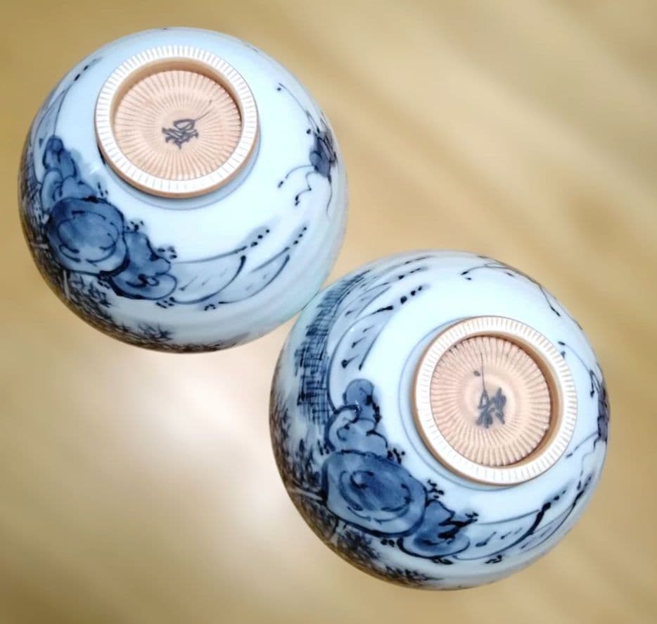 ☆ 清水焼 京焼 染付飯茶碗