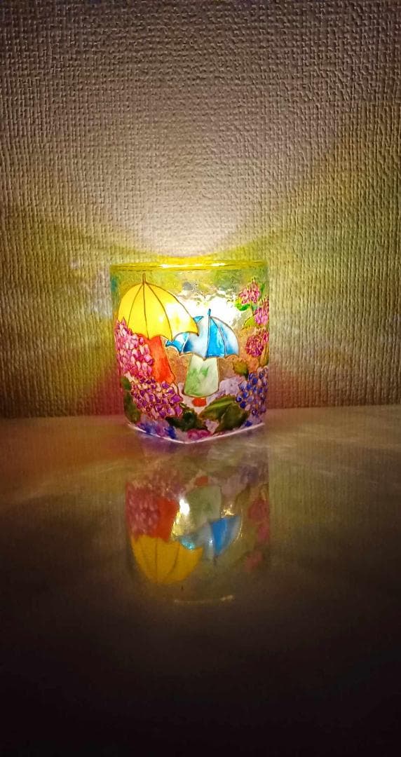 春 紫陽花のキャンドルホルダー