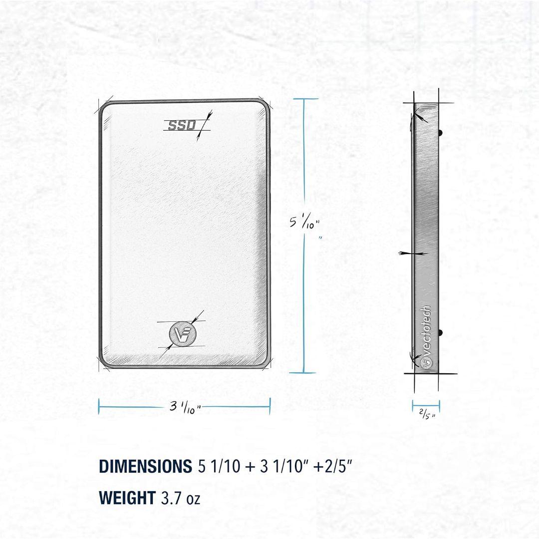 外付けSSD シルバー USB-C接続