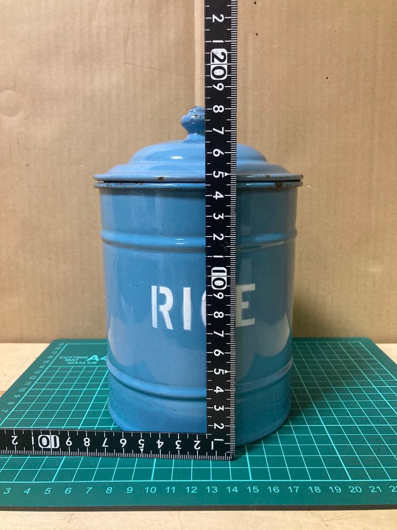 イギリス　RICE ホーロー キャニスター　カフェ　アンティーク