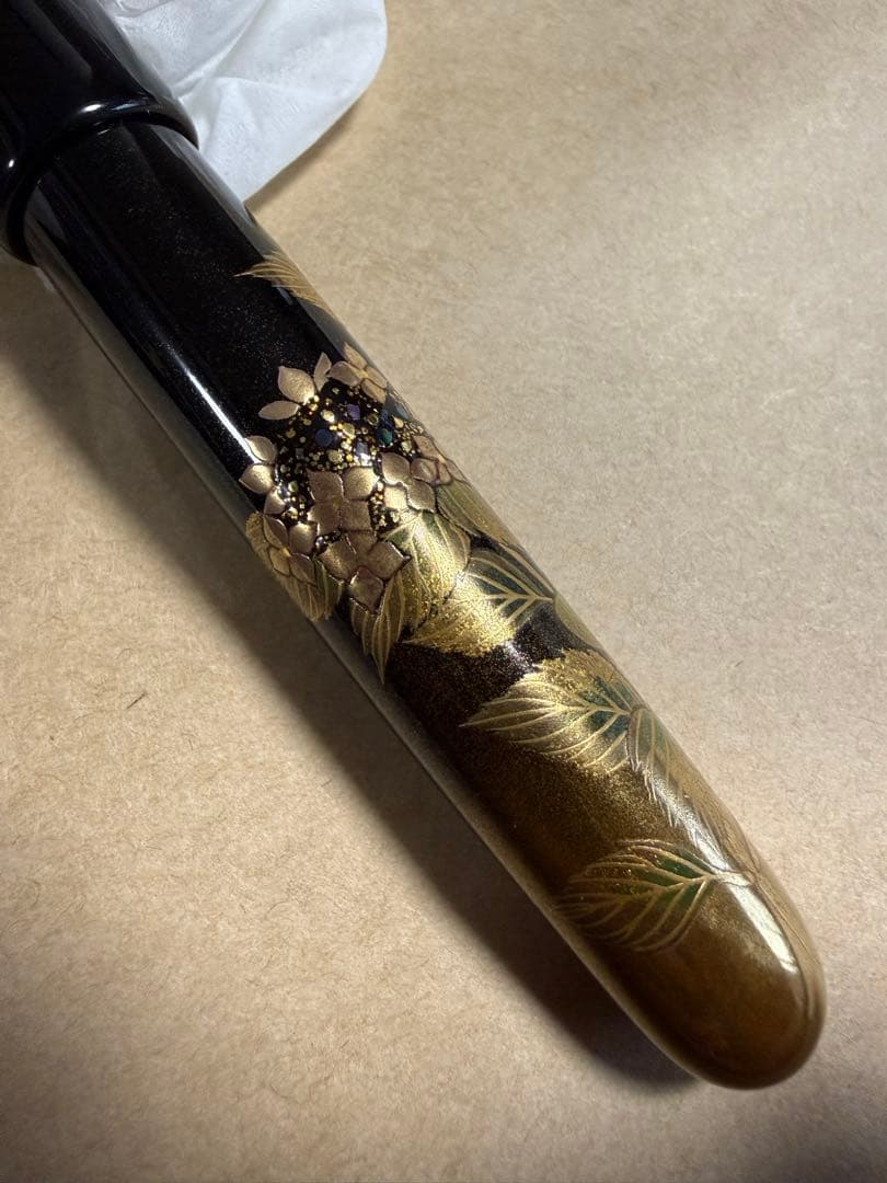 NAMIKI万年筆蒔絵、紫陽花、NO50サイズ
