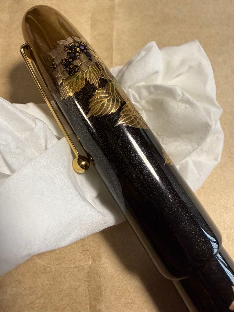 NAMIKI万年筆蒔絵、紫陽花、NO50サイズ