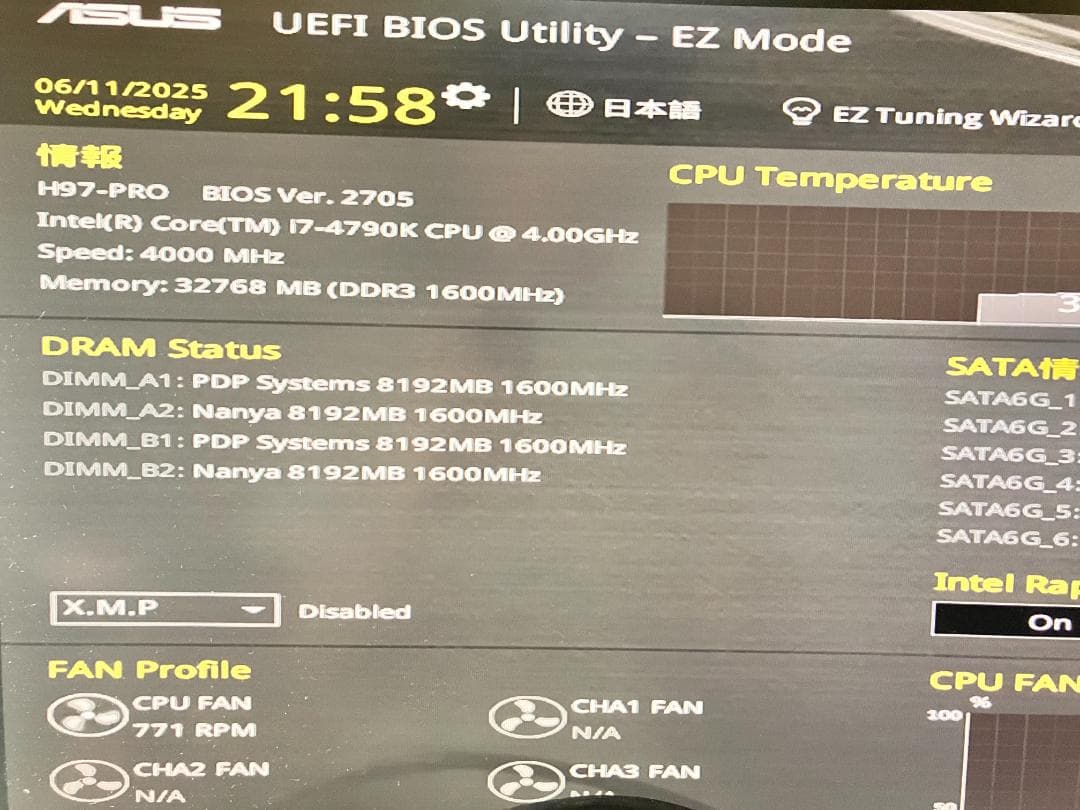 i7 4790k ASUS H97-PRO 8GB×4　電源付き