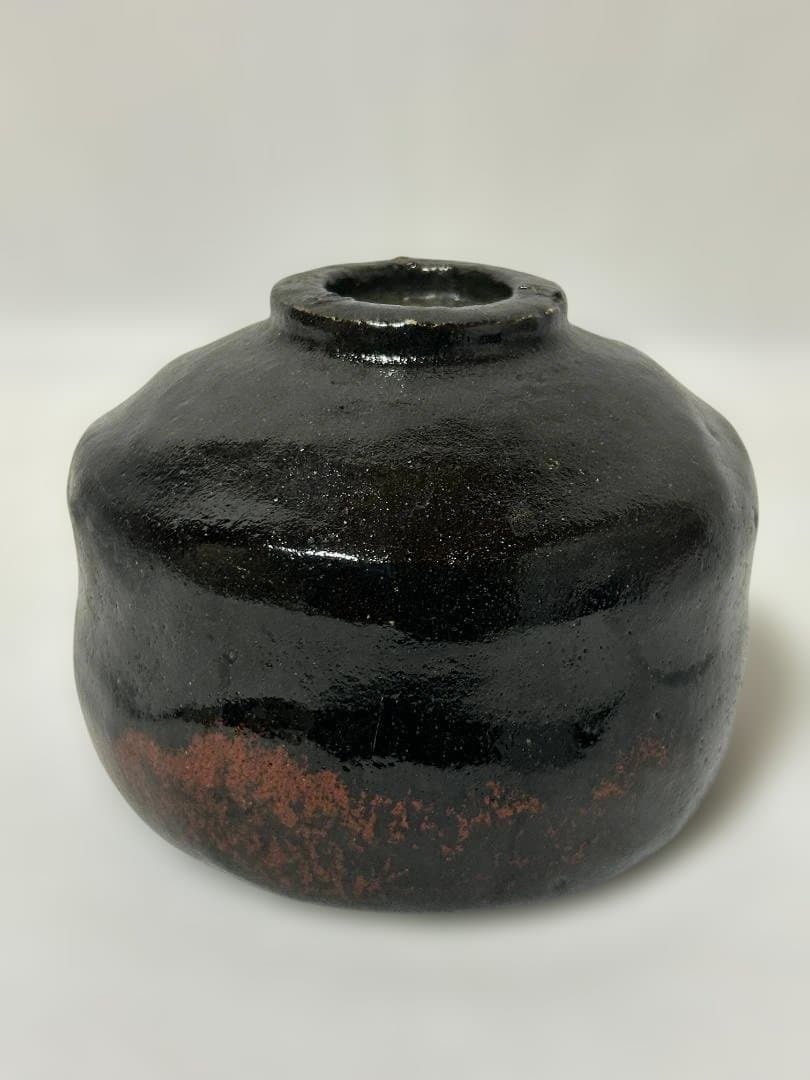 黒楽茶碗 抹茶椀 佐々木松楽 在銘