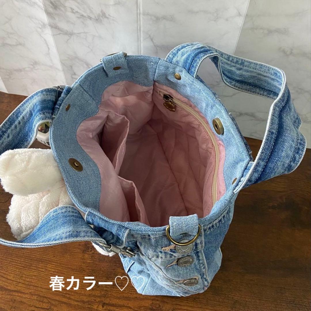 ま*ん様 コヤンイサムチョン♡デニムリメイク【トートバッグ】オーバーオール ハン