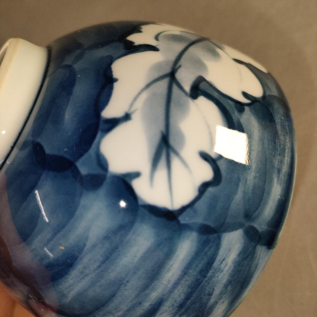 A1402-7/有田焼/源右衛門窯/染付根菜図茶碗揃5客/茶器/茶道具/抹茶碗/