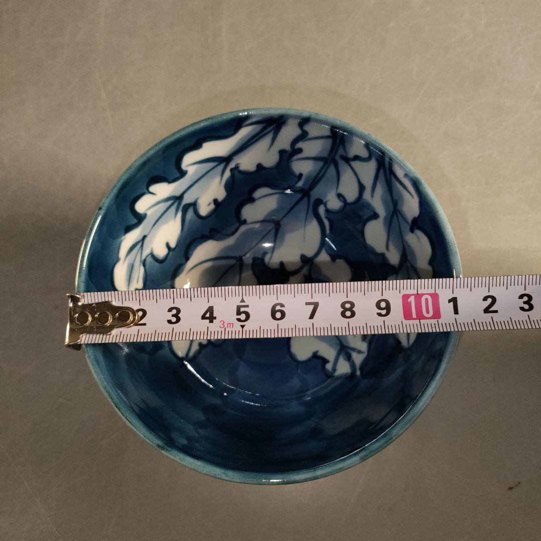 A1402-7/有田焼/源右衛門窯/染付根菜図茶碗揃5客/茶器/茶道具/抹茶碗/