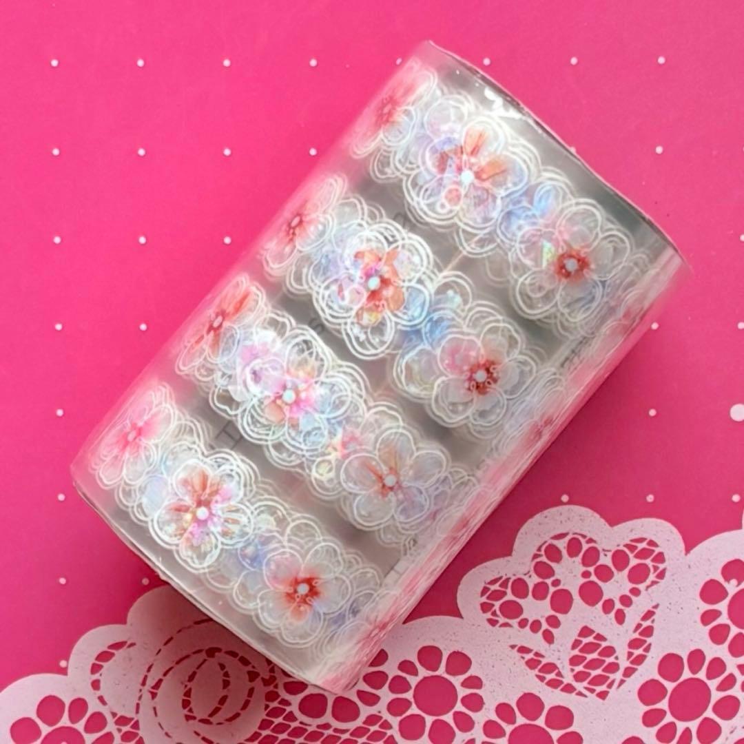 贝壳光 澈虹花堇 ダイカット加工 6cm×5m 海外マスキングテープ