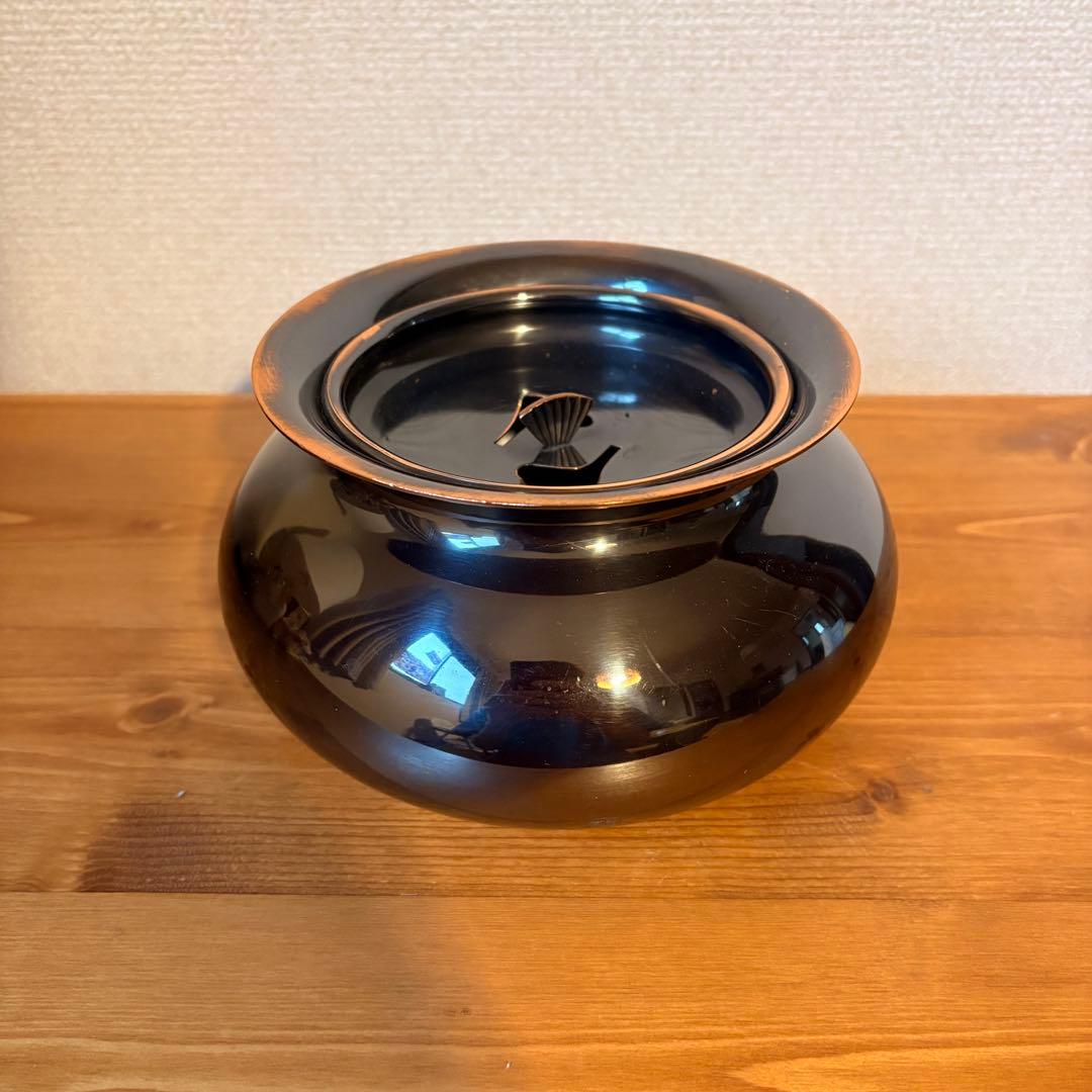 【白川堂】銅製　銅瓶　茶こぼし　建水　茶道具