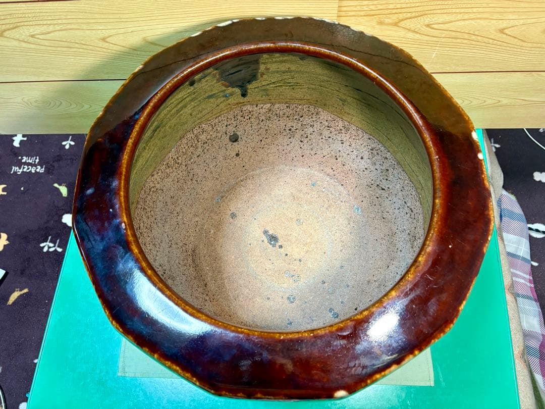 模様入り大火鉢 〔陶器製〕【メダカ鉢、金魚鉢、睡蓮鉢に‼️】