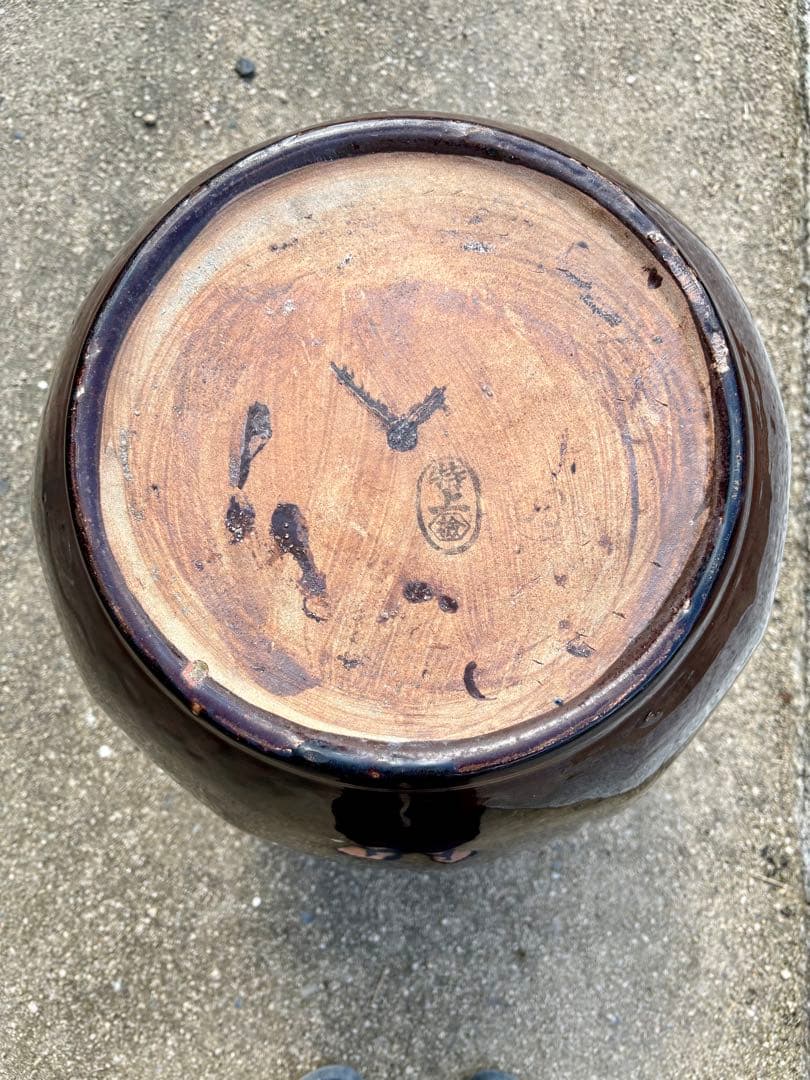 模様入り大火鉢 〔陶器製〕【メダカ鉢、金魚鉢、睡蓮鉢に‼️】