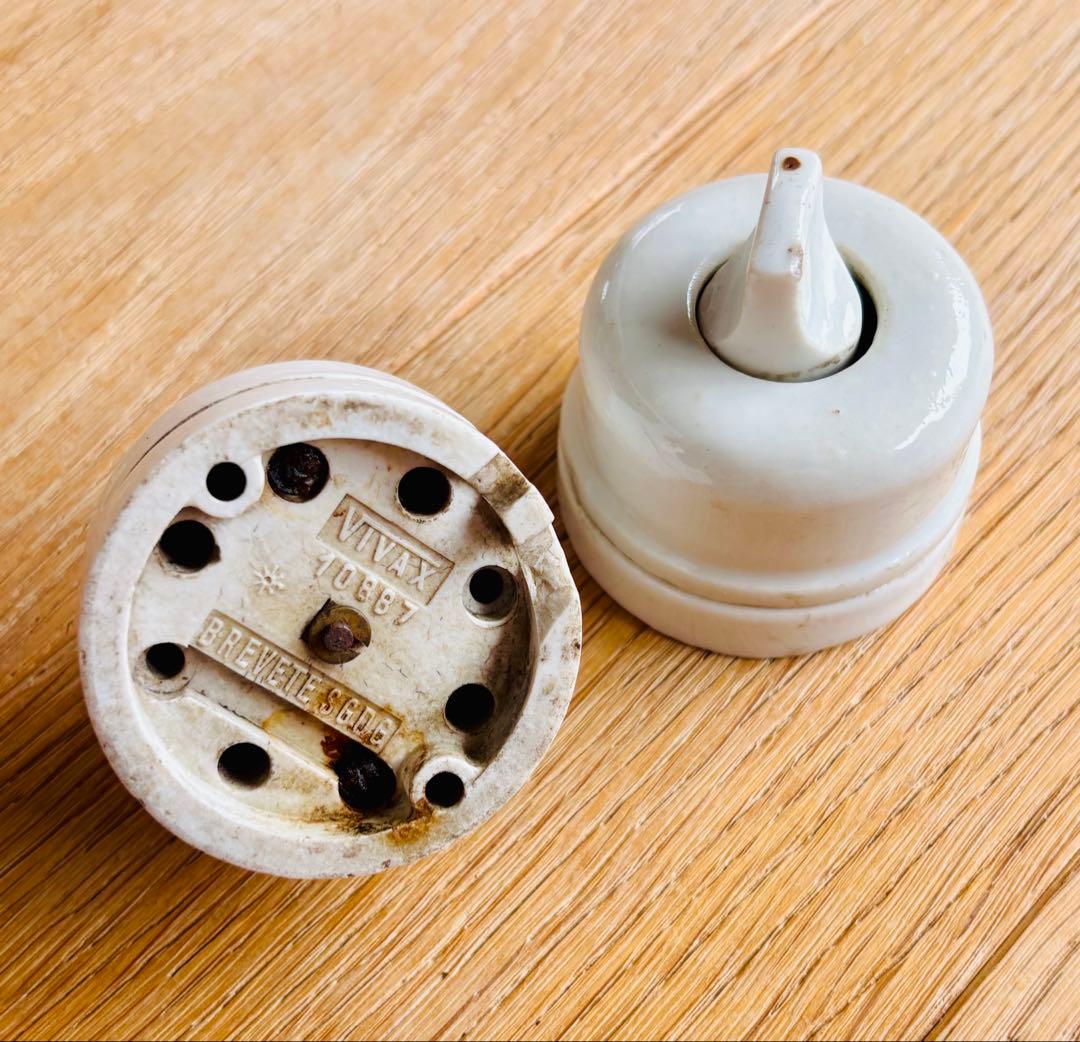 専用出品フランスアンティーク 磁器のスイッチ　4点セット