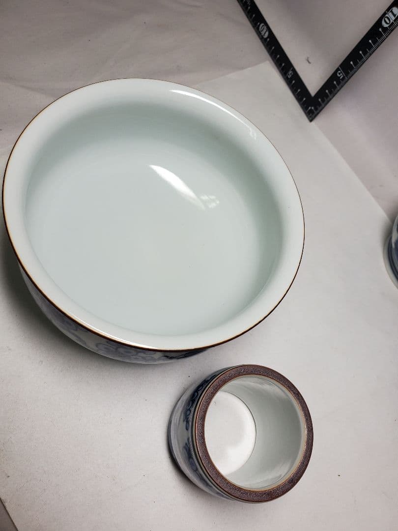 保管品　茶道具　染付　皆具　平安白鳳