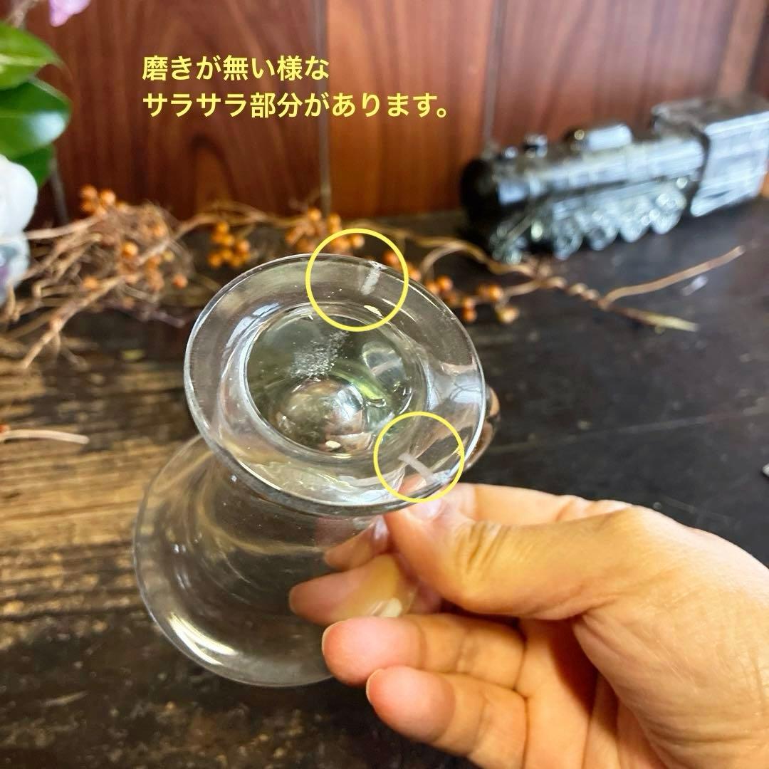 骨董　時代ガラス　ゆらゆら銀色　反り口　アイスクリームコップ　氷コップ　ウラン