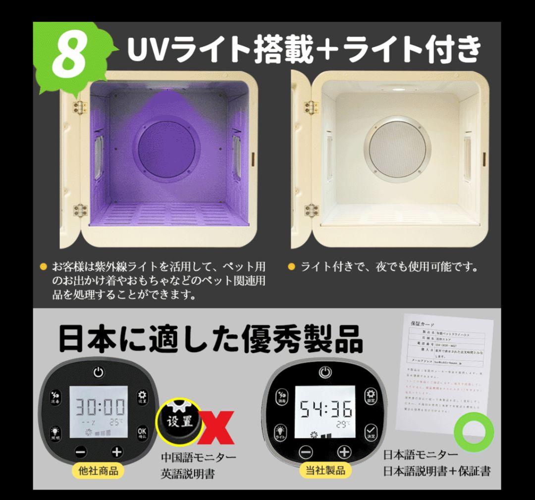 【1-2回の使用】ペットドライルーム ペットドライヤー 猫 犬 70L 乾燥機