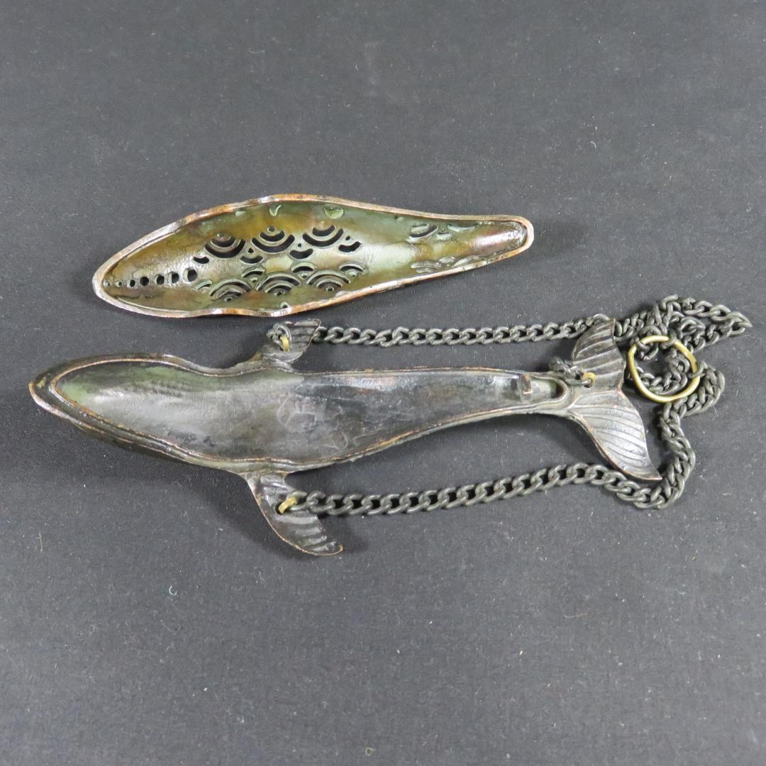 香炉 吊り香炉 クジラ 鯨 銅器 金属