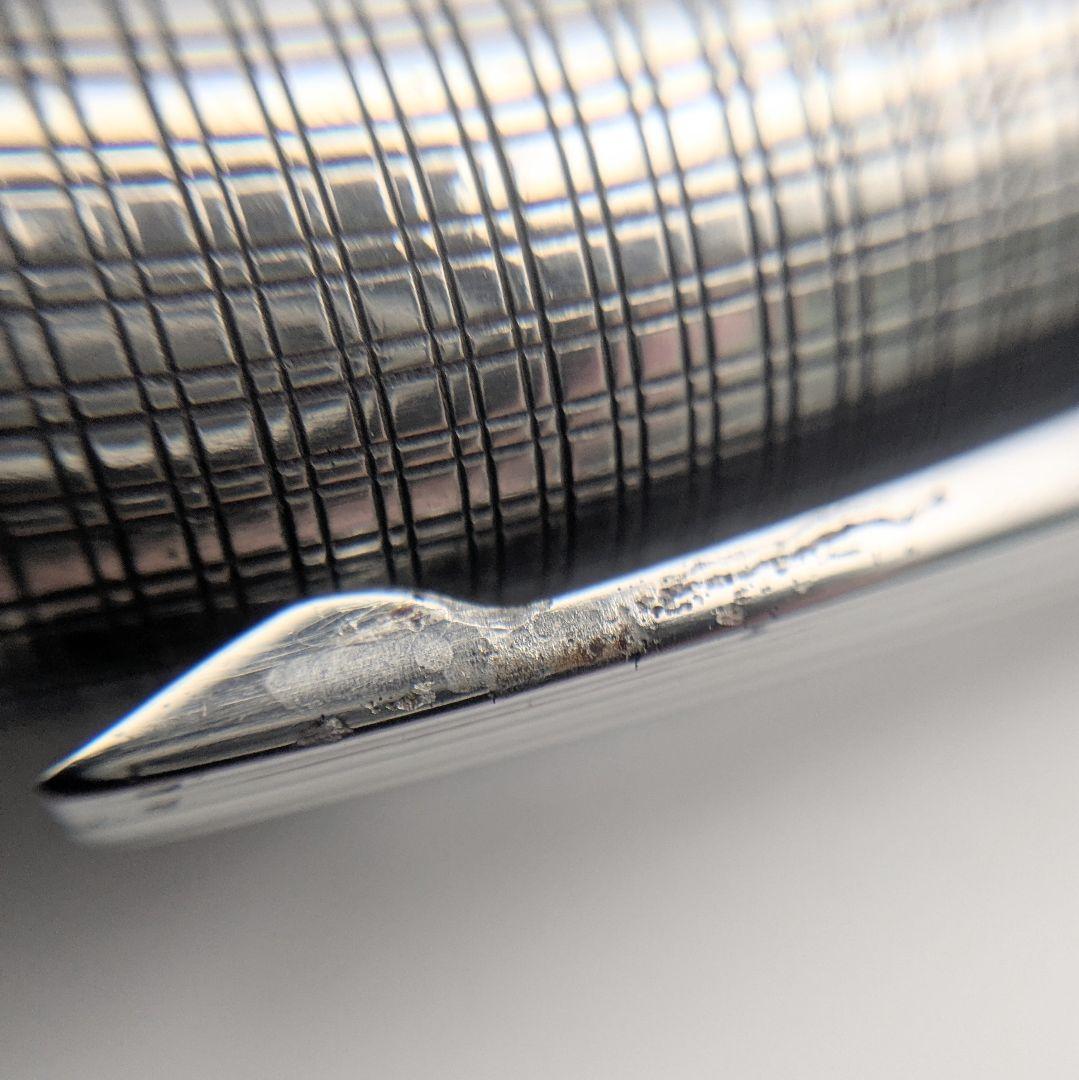 プラチナム 万年筆 K18-WG 細字 スターリングシルバー 925 二重格子柄