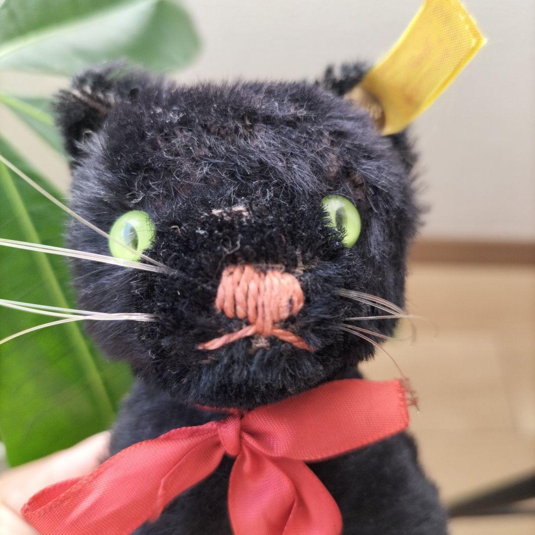 ビンテージ　シュタイフ　kitty キャット　黒猫