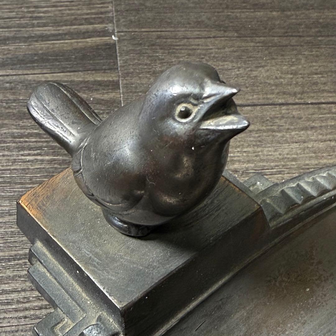 フランス アンティーク ヴィンテージ 鳥 ブロンカント インクウェル 壺