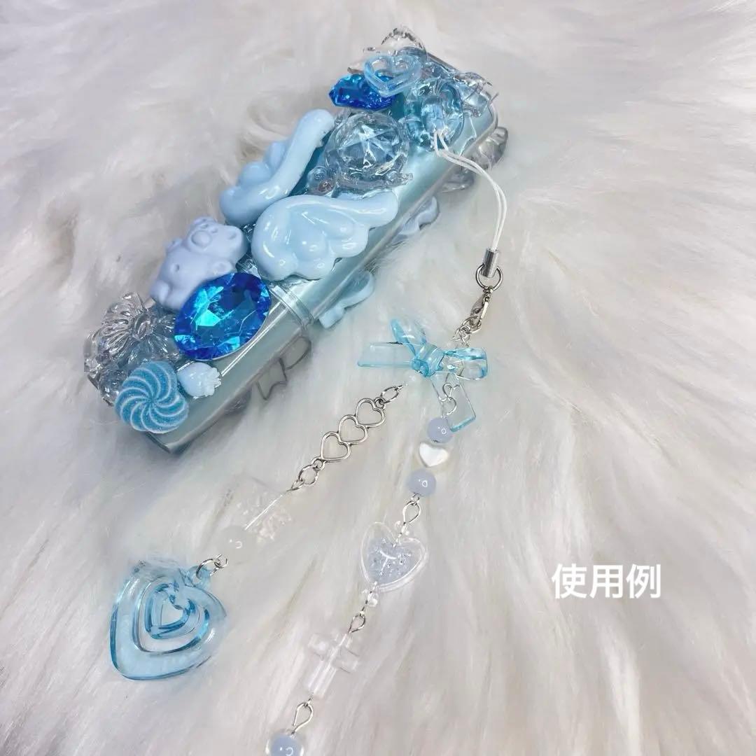 IQOSケースデコ　イルマデコ　水色　透明　ウルウル　天使界隈　チェーン付き