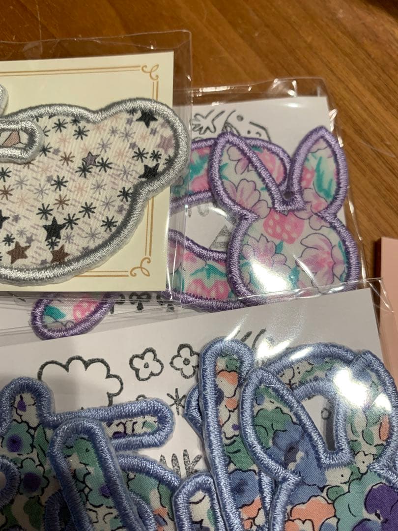 リバティ生地 ひらがな ネームタグワッペンハンドメイド