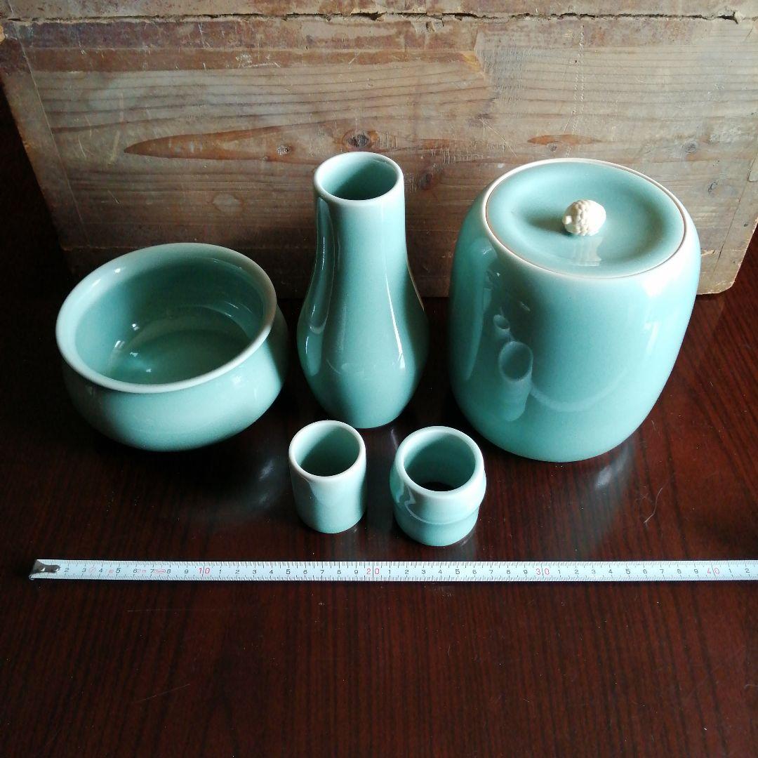 大川内焼　小笠原長春　青磁皆具