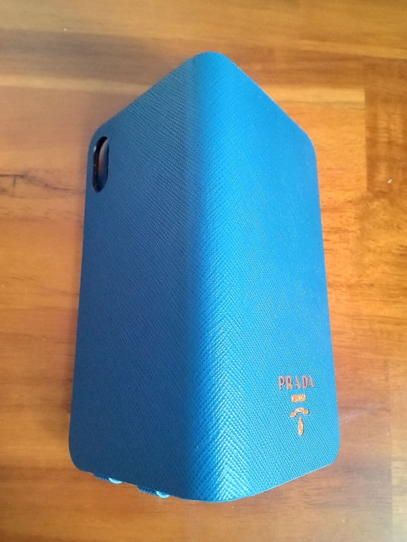 【新品未使用】PRADA 手帳型ケース iPhoneX/XS ブルー