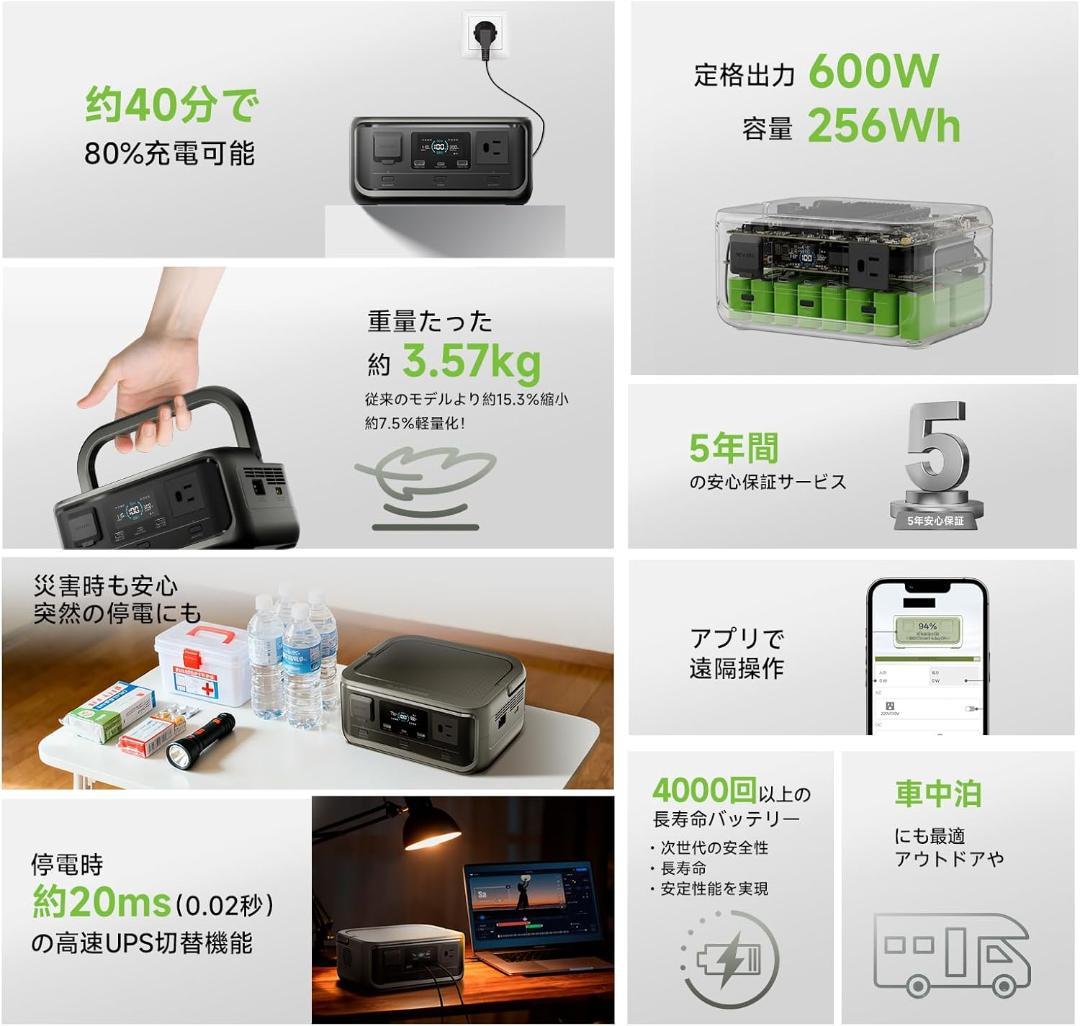 新品 ポータブル電源89.6Wh ソーラーパネル付 防災