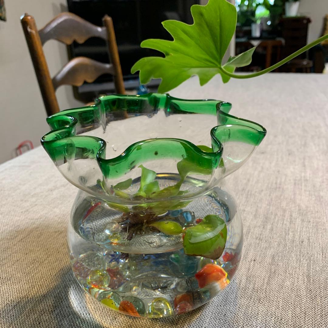 大正レトロ　金魚鉢　極美品　吹きガラス　 上級品　とても綺麗です。