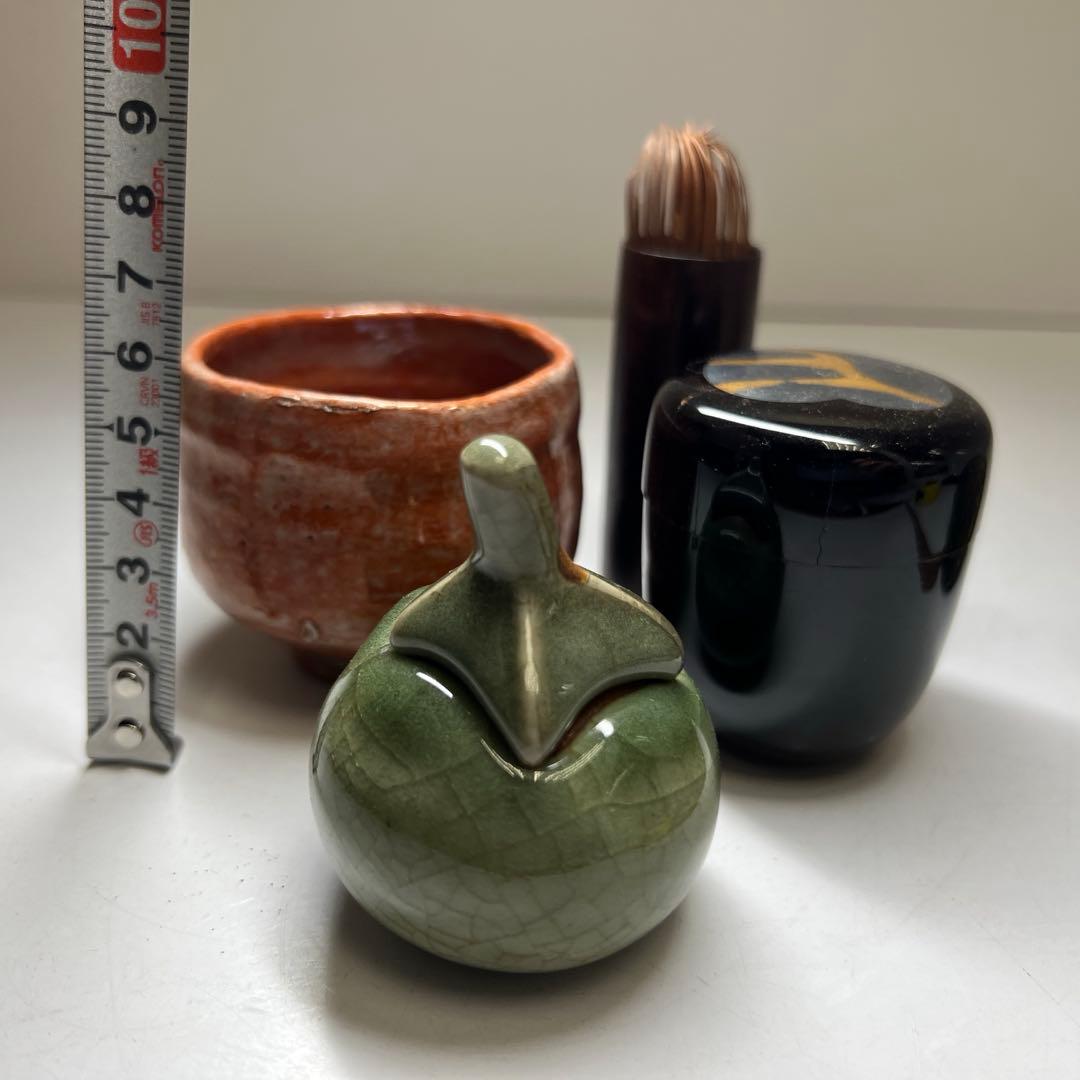 時代　極上獅子蒔絵　内梨地桑茶箱、茶器セット　東Y8-0303☆2Fトトヒ