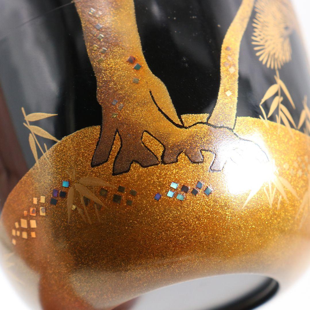 牧野正峰作 輪島塗 老松蒔絵 大棗 薄茶器 茶道具 共箱共布　M1061