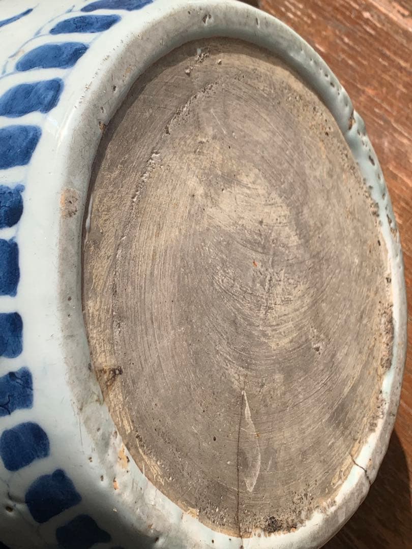 中国明時代晩期から清時代早期染付お壺/缶