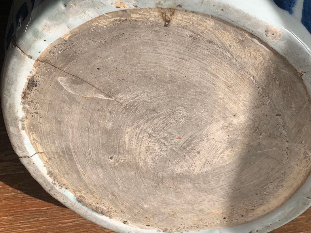 中国明時代晩期から清時代早期染付お壺/缶