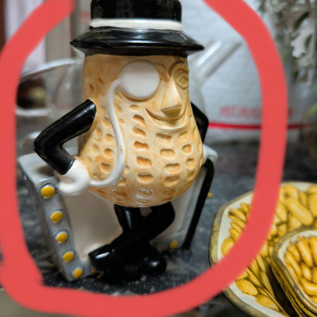 アンティーク✨Mr. Peanut 貯金箱　陶器　１９９６年アメリカで購入