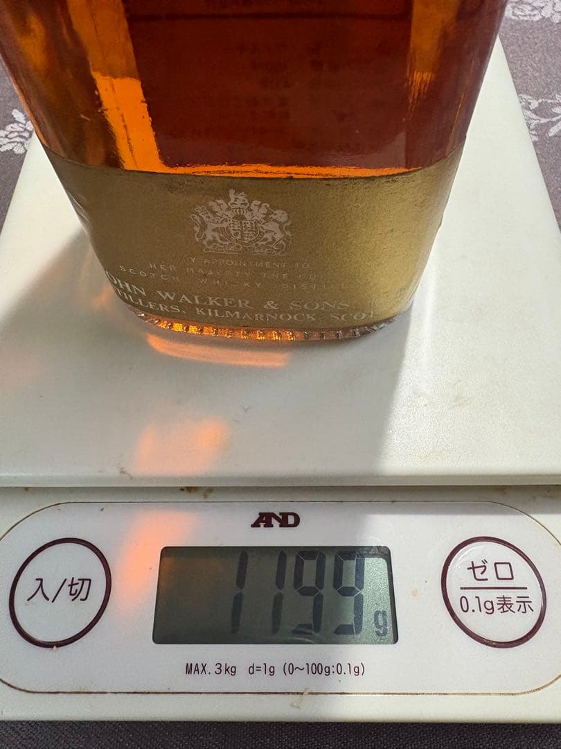 ジョニーウォーカー ブラックラベル 金キャップ 白紋章 化粧箱付き