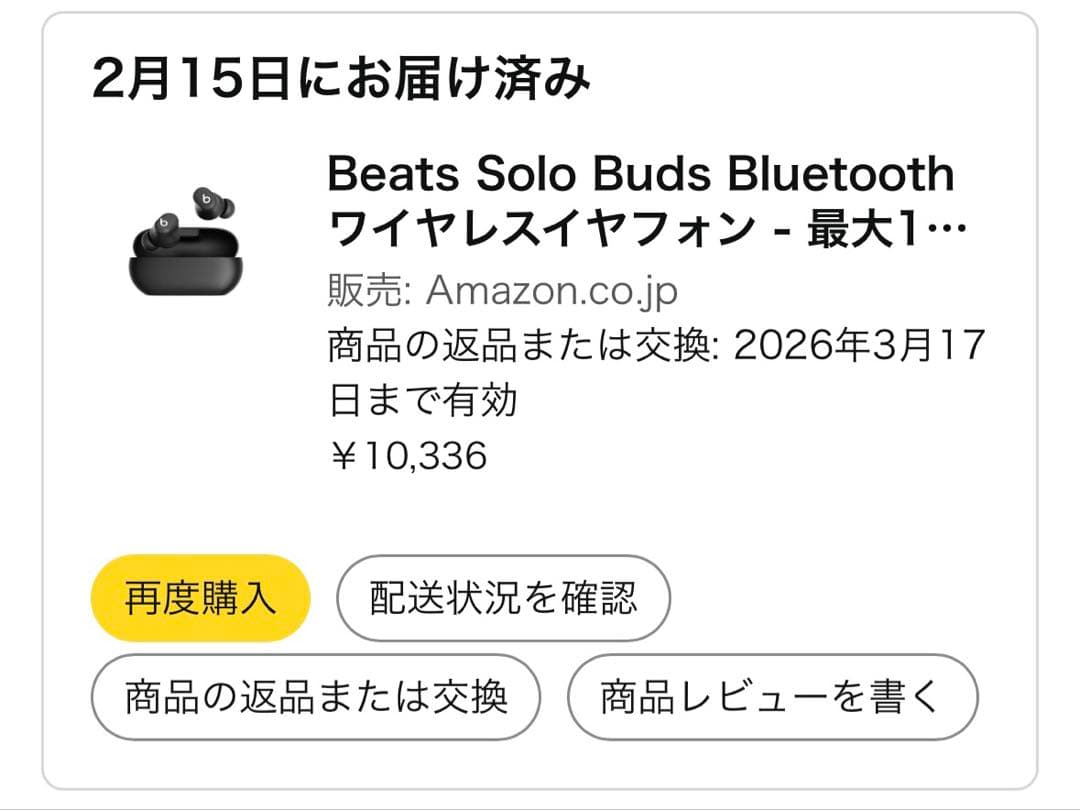 【極美品】Beats Solo Buds マットブラック（使用期間1週間程度）