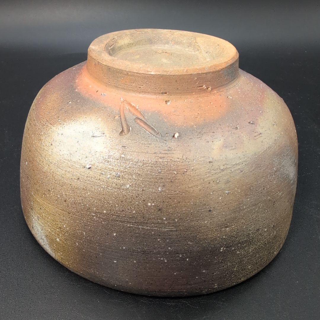 【未使用品】茶道具 備前焼 抹茶茶碗 人間国宝 山本陶秀　三男 矢部篤郎 造