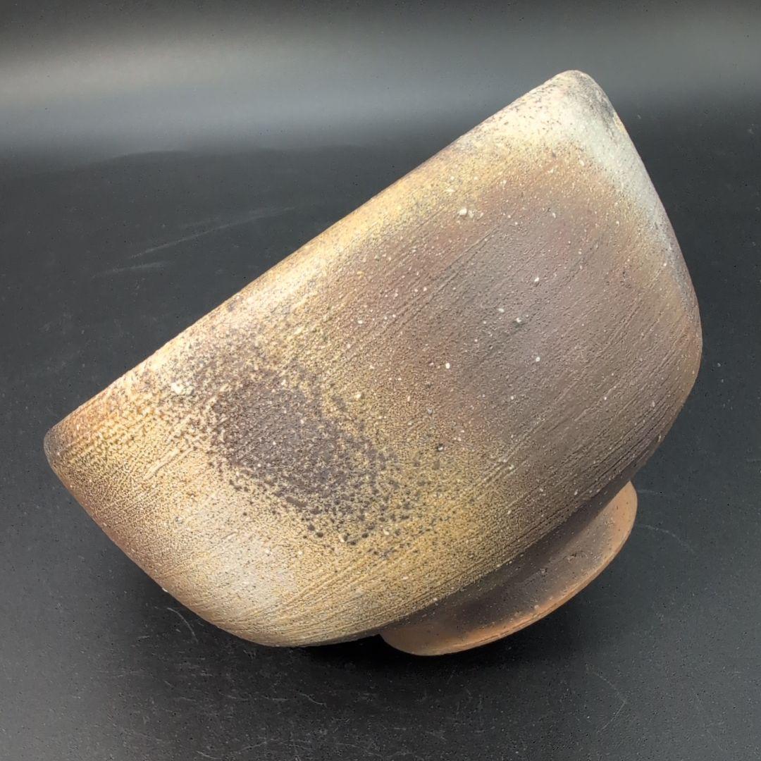 【未使用品】茶道具 備前焼 抹茶茶碗 人間国宝 山本陶秀　三男 矢部篤郎 造
