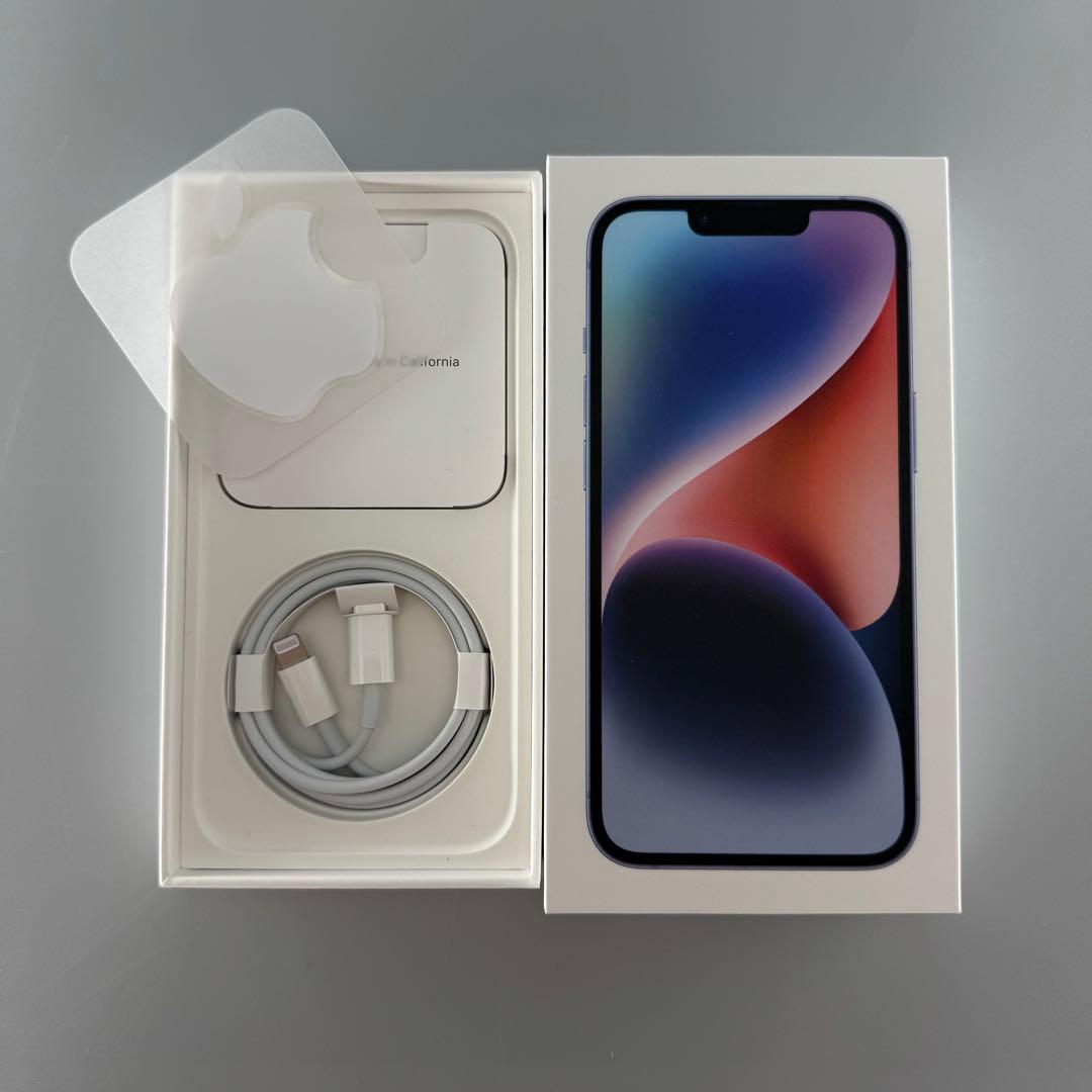 【美品】iphone14 ブルー　箱　ケーブル未使用