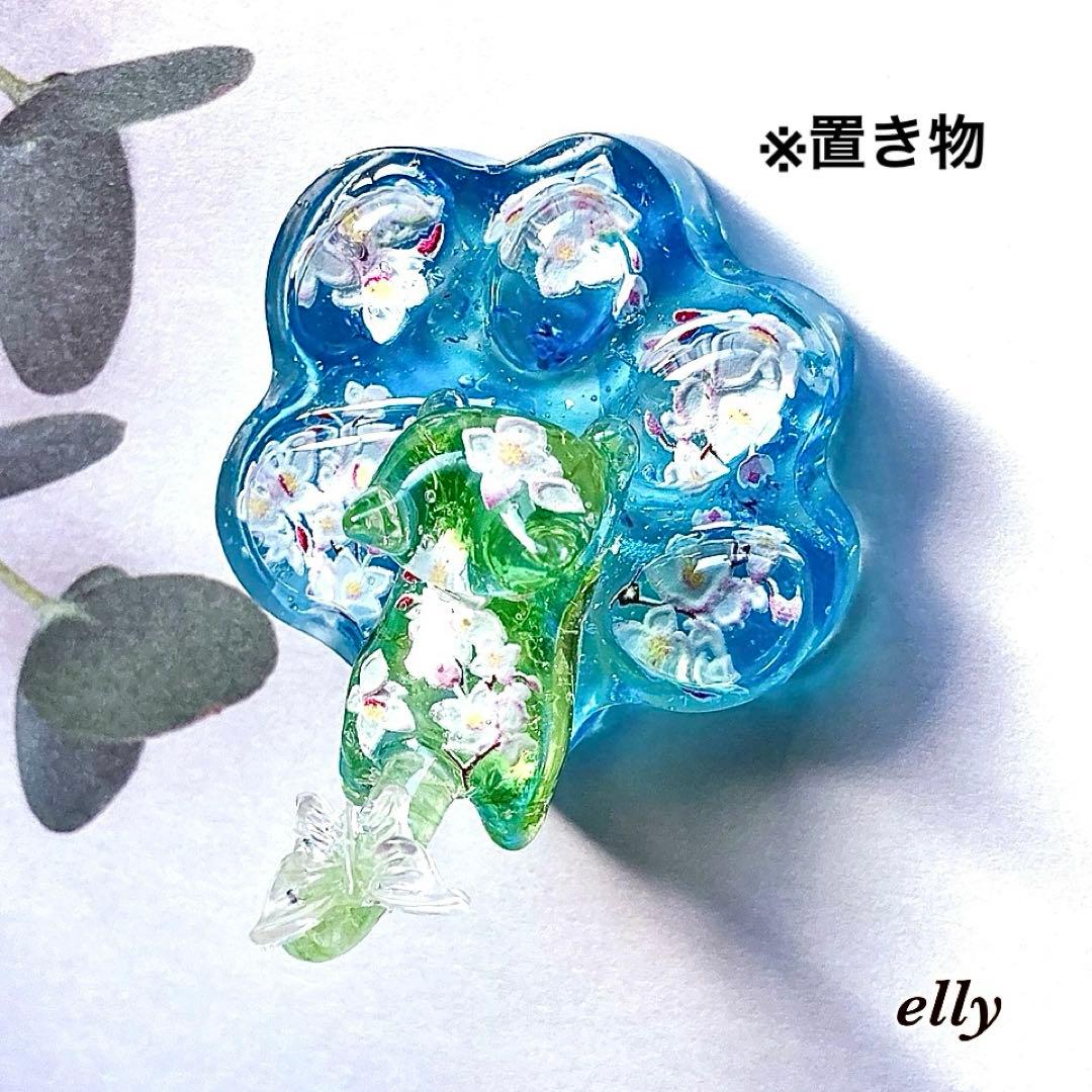 【ゼロ様】1693.天然石　琉球ガラス　雪の結晶　とびつき猫　レジン　チャーム