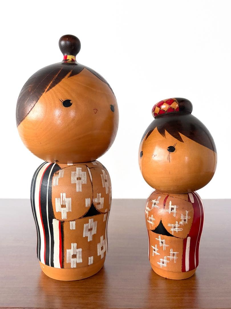 岸 貞男 Sadao 創作 こけし kokeshi doll レトロ 可愛い